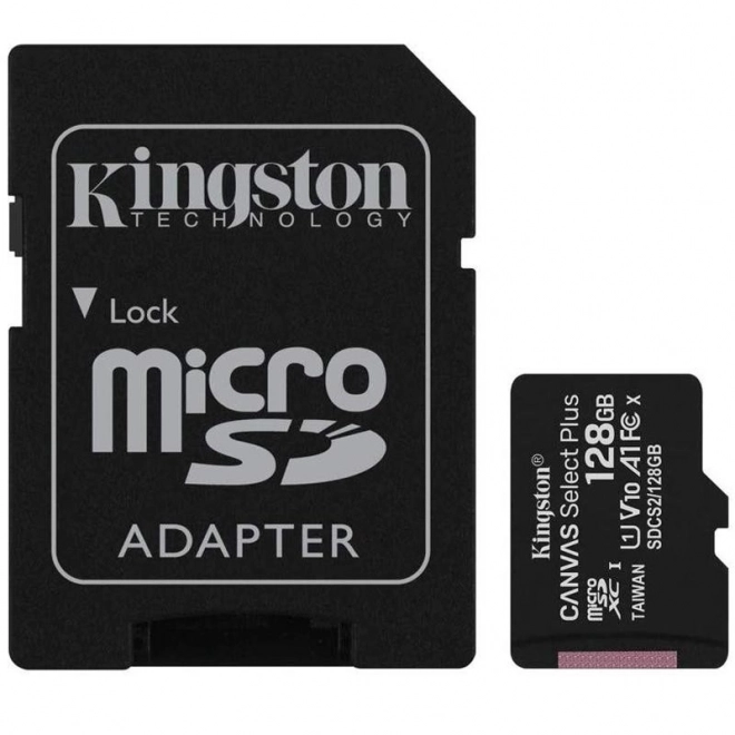 Geheugenkaart MicroSD 128GB Canvas Select Plus 100MB/s adapter