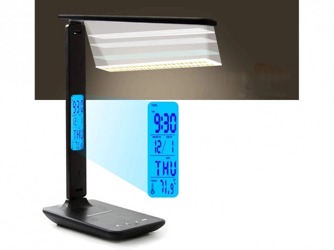 Moderne bureaulamp met USB en Qi-oplader voor school