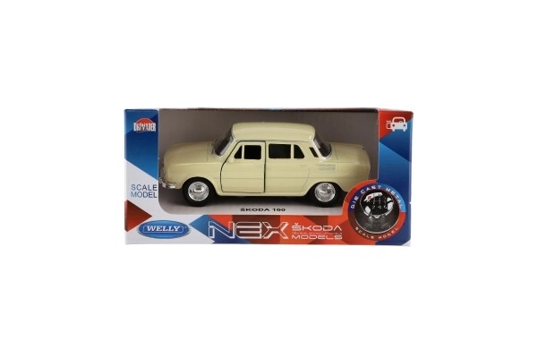 Auto Welly Škoda 100 metaal/plastic 11cm 1:34 vrije loopmogelijkheid 4 kleuren 15x7x7cm