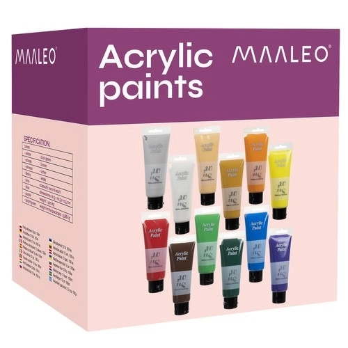 Acrylverf 12 stuks. 100 ml Maaleo 20424