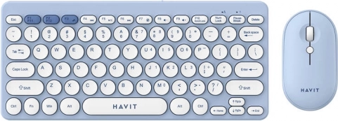 Havit draadloze set toetsenbord en muis in blauwe kleur