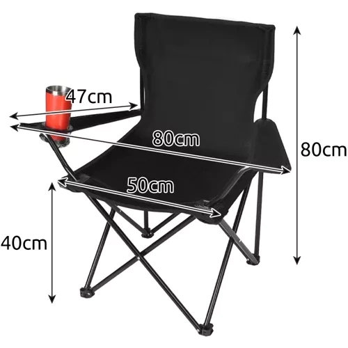 Vouwstoel / fauteuil voor vissen / kamperen - zwart