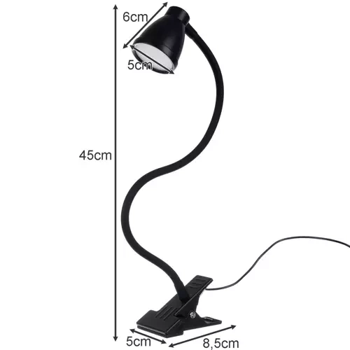 Bureaulamp met clip zwart Izoxis