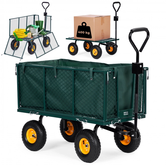 Tuintransportkar MultiGarden met opklapbare zijwanden en grote opblaasbare wielen
