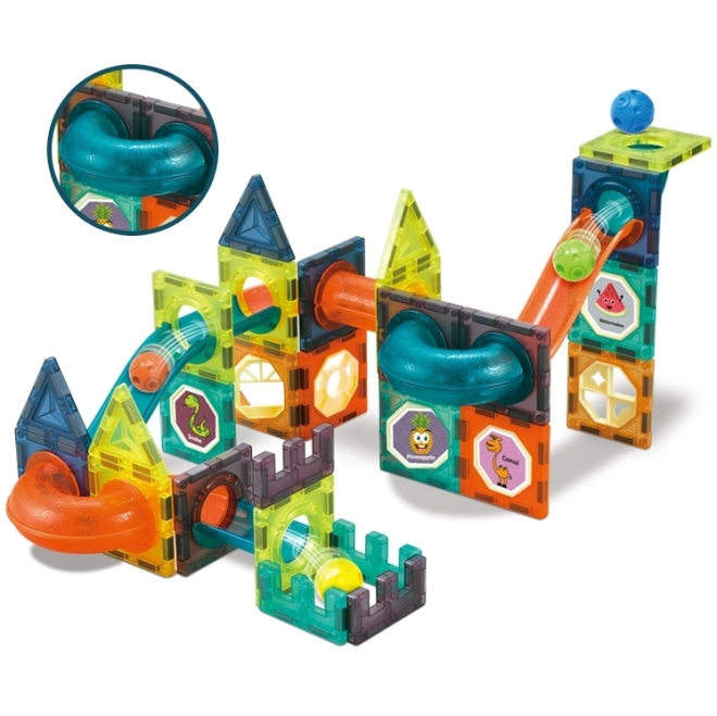 Lichtgevende magnetische knikkerbaan 75 stuks