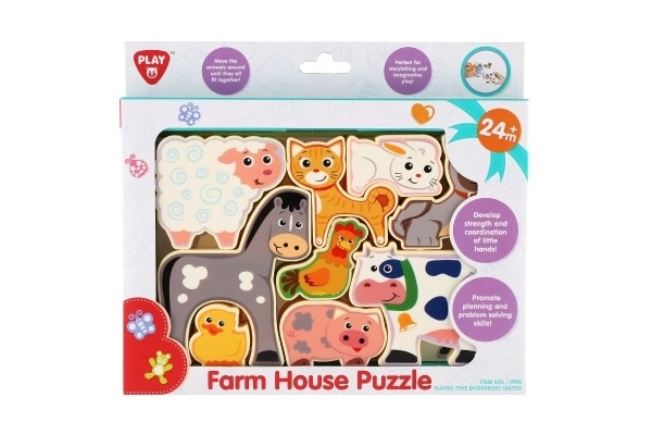 Puzzel/Vormpuzzel boerderij 20x14cm in doos 24x21x2cm 24m+