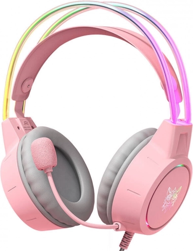 ONIKUMA gaming-headset met microfoon, roze