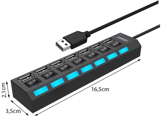 USB poortenhub 7x 2.0
