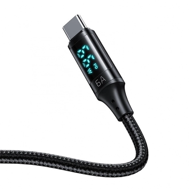 USB naar USB-C kabel Mcdodo CA-1080 met display, 66W, 6A, 1,2 m (zwart)