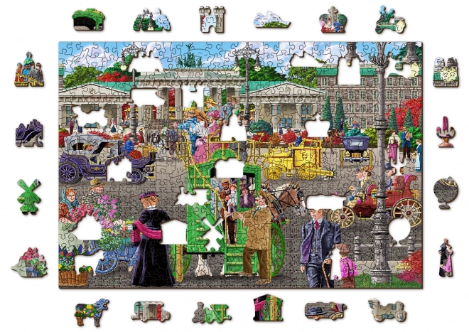 Houten puzzel met figuren - Parijse plein in Berlijn