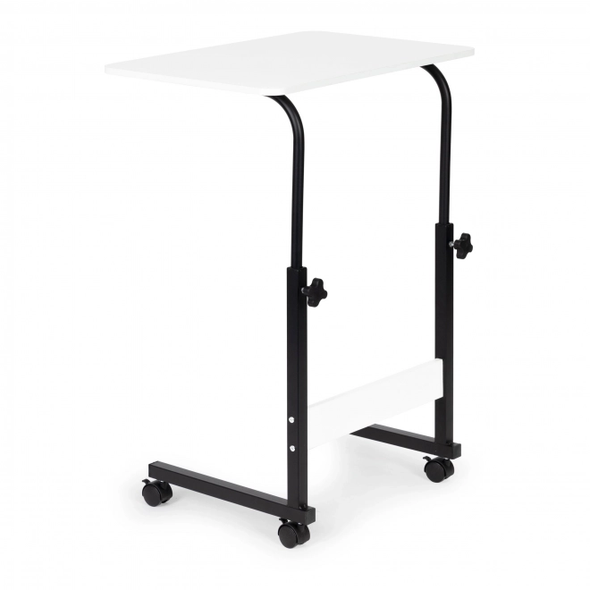 Laptoptafel op wielen, tafel bevestigd aan vouwstoel - wit