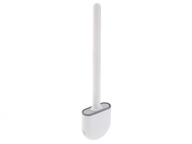 Witte siliconen WC-borstel met houder