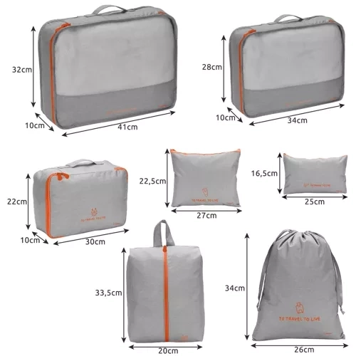 Reisorganizer voor koffer - 7 stuks Trizand 23111