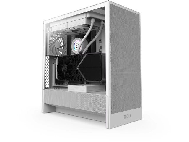 NZXT H5 Flow RGB witte PC behuizing Midi Tower met raam