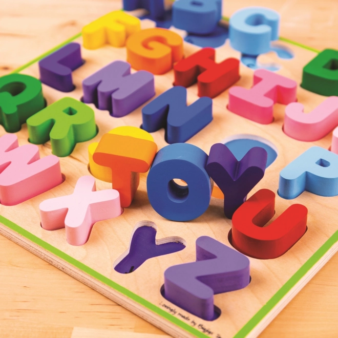 Inlegpuzzel Bigjigs - grote letters van het alfabet