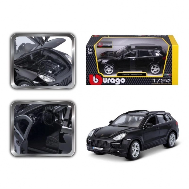 Metalen model Porsche Cayenne Turbo zwart 1/24