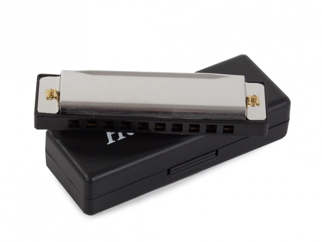Metalen mondharmonica in C majeur met hoes