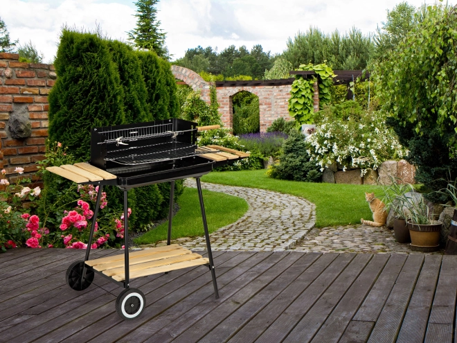Tuinbarbecue voor houtskool met verstelbare rekken en 2 draagbare roosters