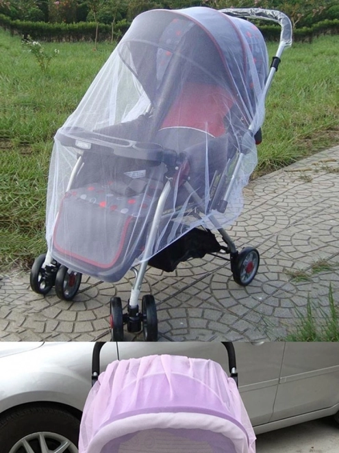 Muskietennet voor kinderwagen wit