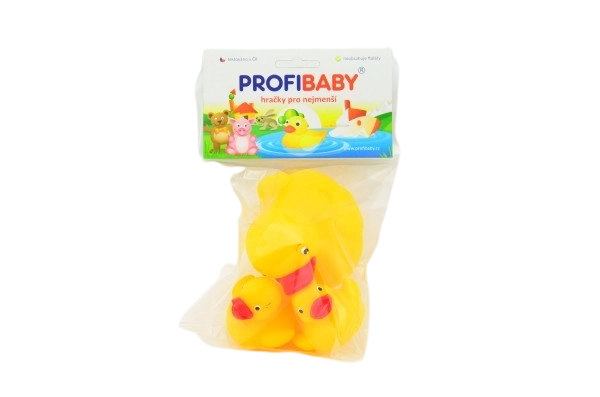 Set van rubberen eendjes voor in bad 3 stuks
