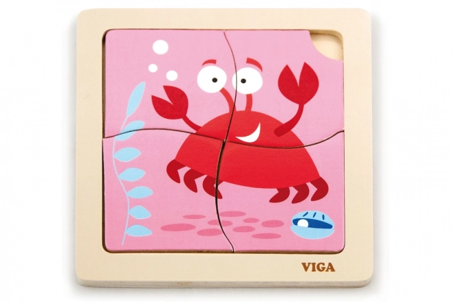 Houten Krab Puzzel voor de Kleintjes