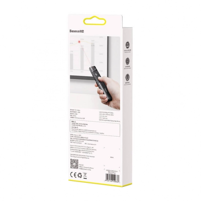 Baseus afstandsbediening met laserpointer voor presentaties - grijs