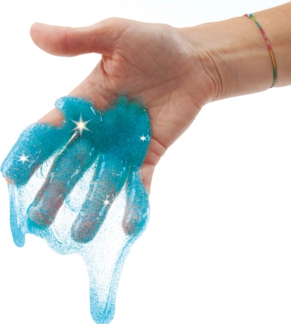 Glanzende blauwe slijm