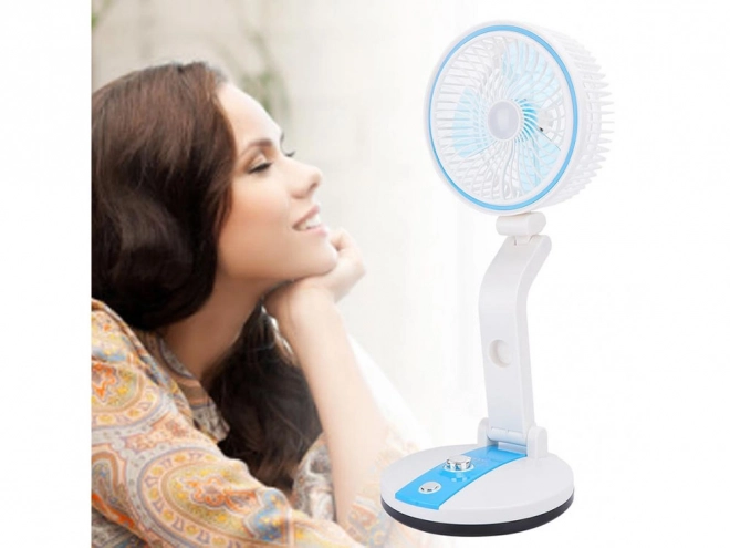 Draagbare opvouwbare ventilator met LED-verlichting en USB-opladen