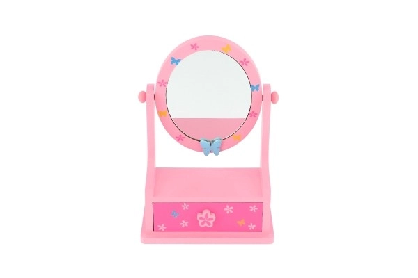 Houten sieradendoos met spiegel voor kleine prinsessen
