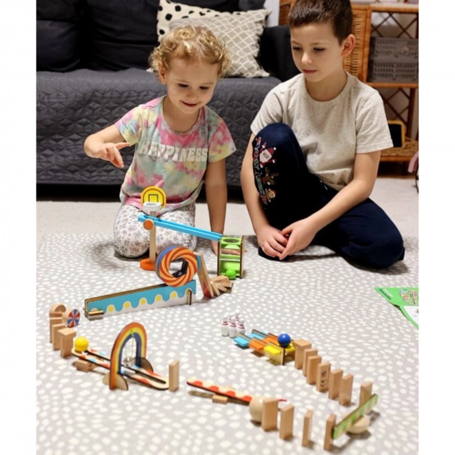 Houten bouwblokken domino / domino puzzel Tooky Toy