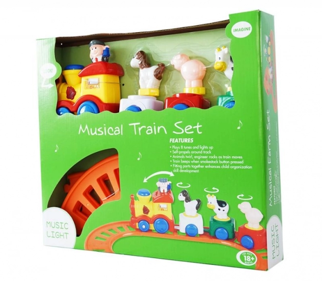 Kindertreintje met melodie en bewegende figuren