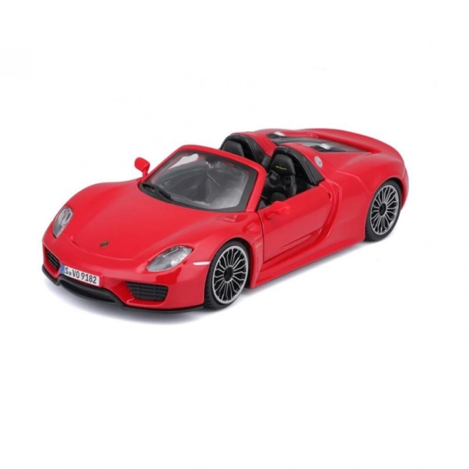 Bburago Porsche 918 Spyder rood model 1:24