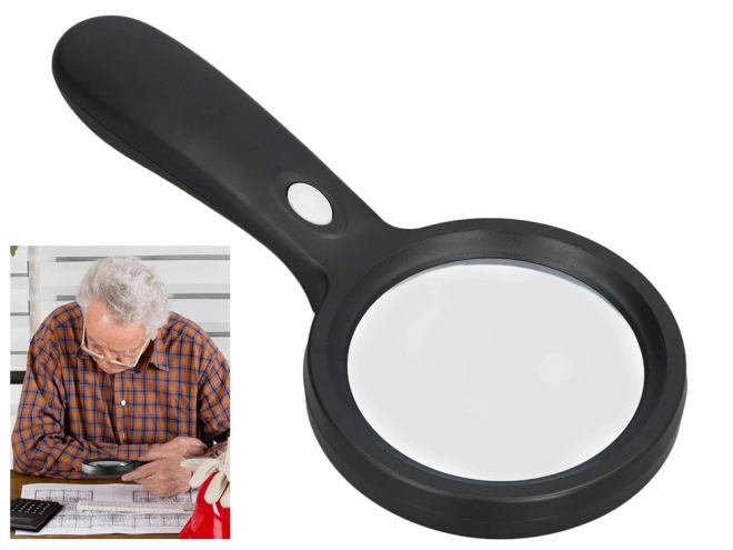 Handmatige loep met LED-verlichting 10x vergroting