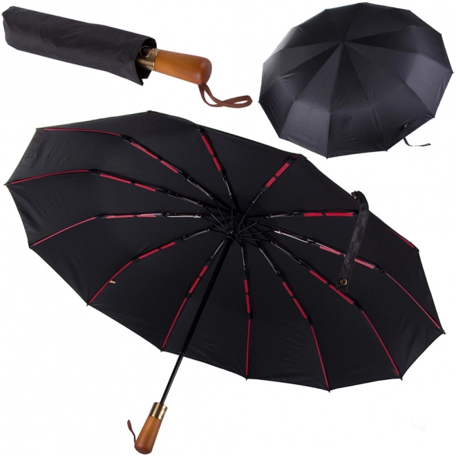 Elegante opvouwbare zwarte paraplu