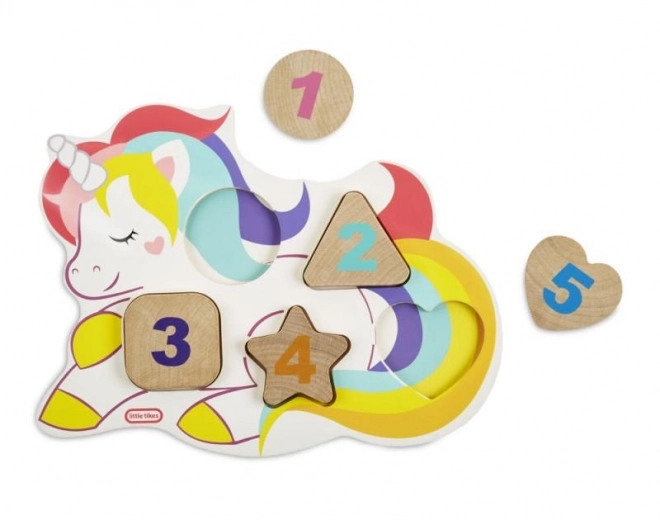 Little Tikes Houten puzzel met cijfers - Eenhoorn, Dinosaurus, Lama