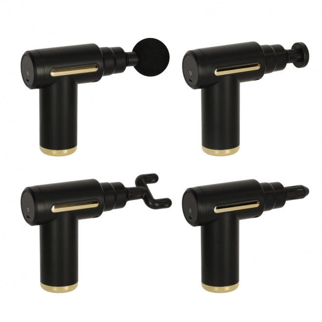 Massagepistool LED 4v1 zwart