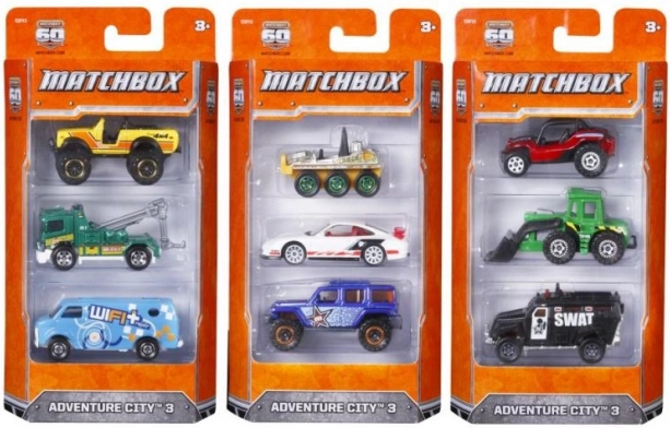 Matchbox Set van 3 Autootjes