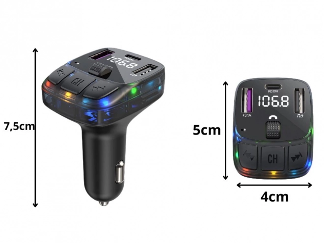 Multifunctionele auto FM-zender met snel opladen