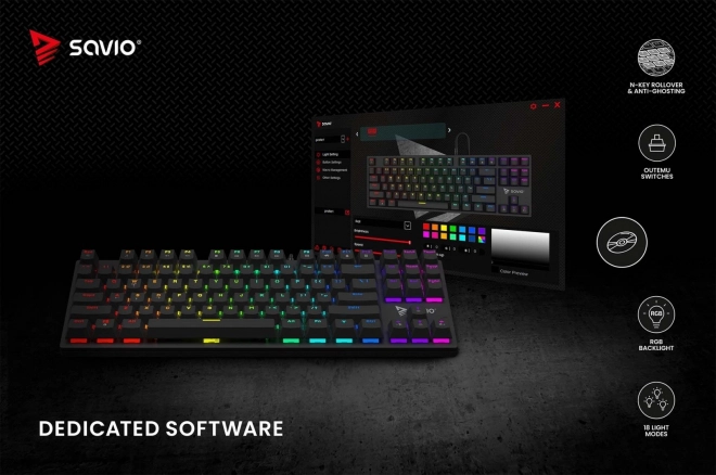 Mechanisch toetsenbord Savio Tempest X2 RGB Outemu Brown