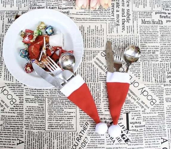 Bestekhoes - Kerstmutsjes, 12 stuks. Ruhhy 22303