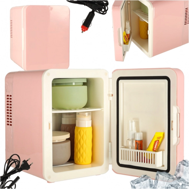 Elektrische draagbare mini-koelkast 2-in-1 roze 4L