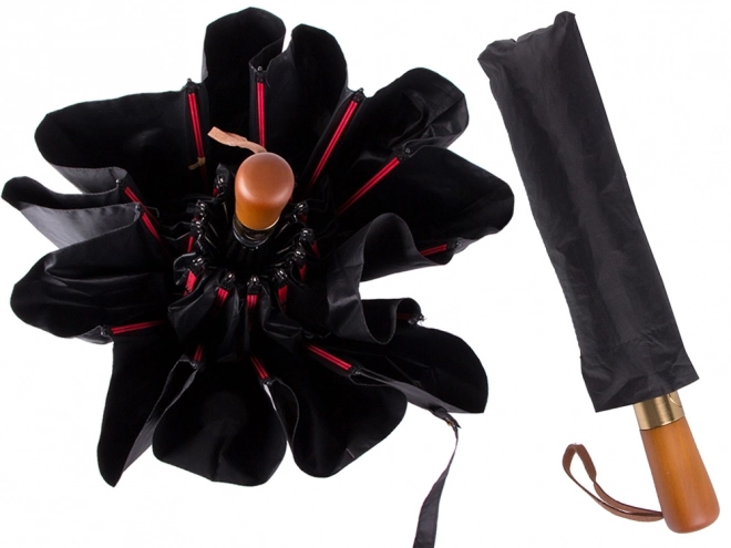Elegante opvouwbare zwarte paraplu