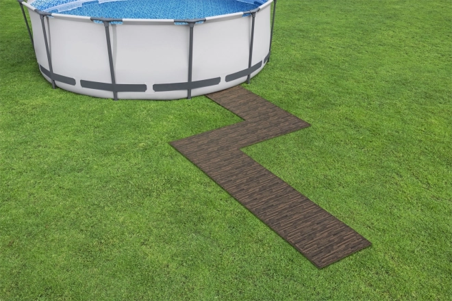 Schuim onderlegger voor tuinzwembad 50 x 50 cm Bestway houtimitatie - 12 stuks