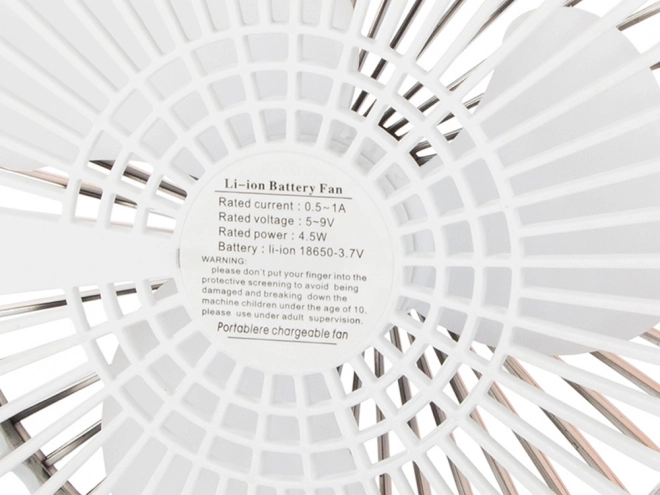 Draadloze tafelventilator – Wit-roze
