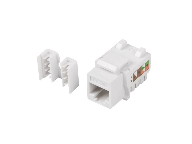 Modulair Keystone Stopcontact RJ45 UTP Kat 5E 90° voor inbouwdoos