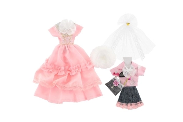 Poppenkleertjes met accessoires - 2 stuks