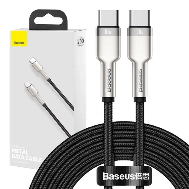 USB-C naar USB-C kabel Baseus Cafule 100W, 2m zwart