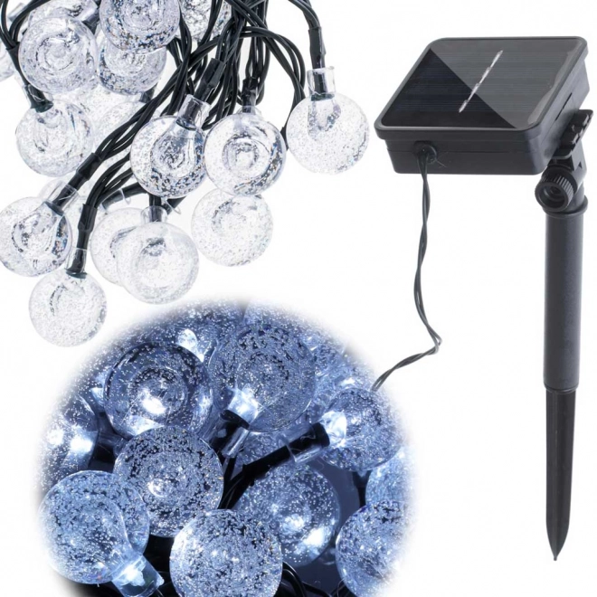 Zonnige tuinverlichting bollen 7m 50LED koud wit
