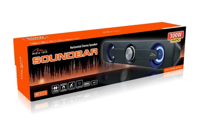 Stereo soundbar Media-Tech MT3173 met magnetische afscherming