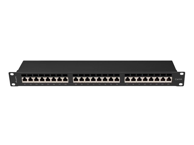 Patchpaneel 24 poorten 1U Cat 6A zwart